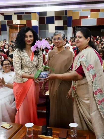 Being felicitated at the graduation ceremony at Mount Carmel College. It was an emotional and memorable experience to be recognized by my professors and inspire the next generation of nutritionists.