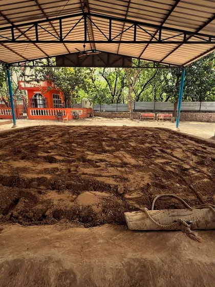 This is our akhada, our training ground. No mirrors, no machines, just earth and air. We connect with the soil, building strength from the ground up, the way warriors have for centuries. This is where humility and power meet.