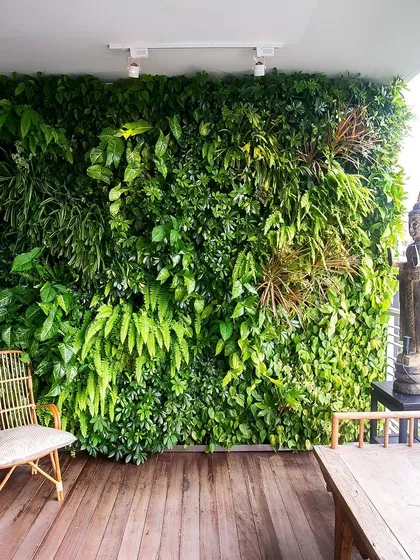 We bring nature into urban living with stunning vertical green walls. This balcony installation transforms a compact space into a lush, private oasis, demonstrating our skill in creating high-impact green solutions for any environment.