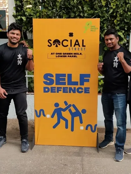 Team Fighting Fit at a Social Street event in Lower Parel. We set up to teach self-defense to the local community.