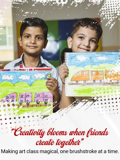 Creativity blossoms when friends create together. In our art classes, we foster a collaborative environment where students can share ideas, inspire one another, and express their unique perspectives, making learning a joyful and shared experience.