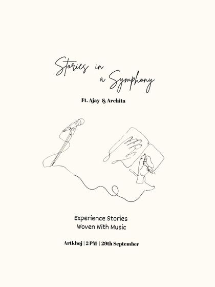 The official poster for "Stories in a Symphony," a unique show combining storytelling and music. I am always open to collaborating on artistic and curated events.