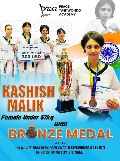 Kashish Malik secures a Bronze medal for India at the 2025 Vietnam Open. We are incredibly proud of her performance and achievement in the female under-57kg category.