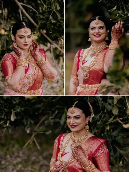 A duplicate of ID 126, this collage showcases a bride's elegant poses in a natural setting.