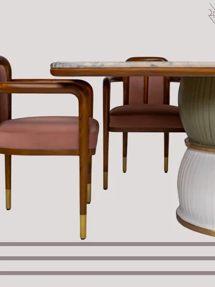 The 'Svelte' dining chairs paired with the 'Damru' table. I can help you curate the perfect dining space that is as unique as you are.