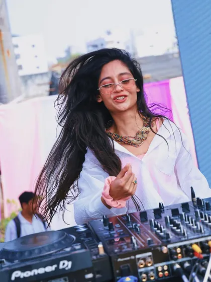 Another action shot from a Holi gig. The energy is non-stop, and my job is to keep the momentum going with the perfect playlist.