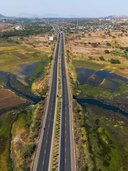 The Mumbai-Agra highway near Nashik. This shot, taken on World Environment Day, is a reminder of the delicate balance between human development and the natural world.