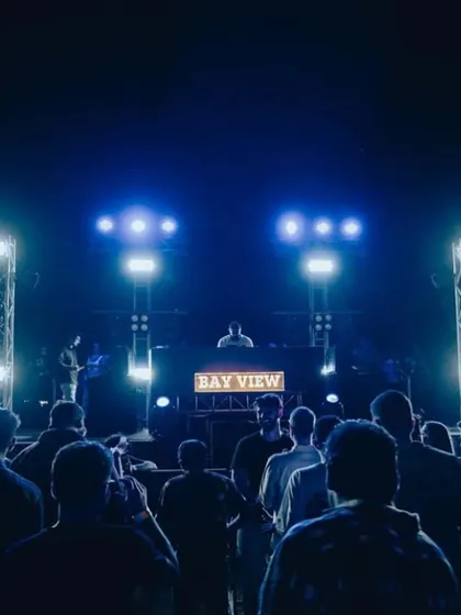 A shot from a beautiful outdoor venue with a bay view. Playing in stunning natural locations is one of the best parts of being a touring DJ.