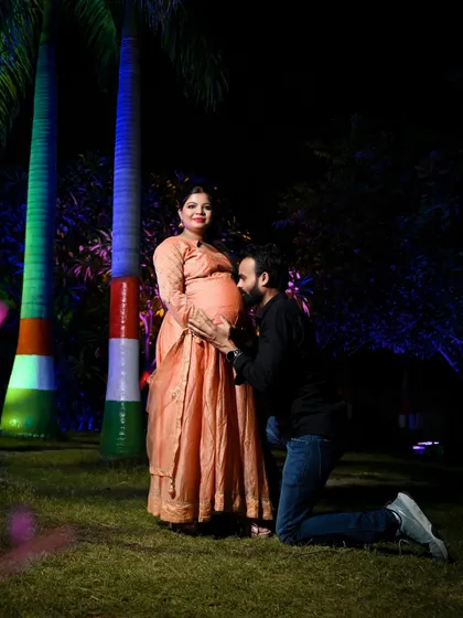 There's nothing like the magic of an outdoor maternity shoot. Here, we captured a quiet, loving moment for this couple in a beautiful park in Delhi NCR as they wait for their little one.