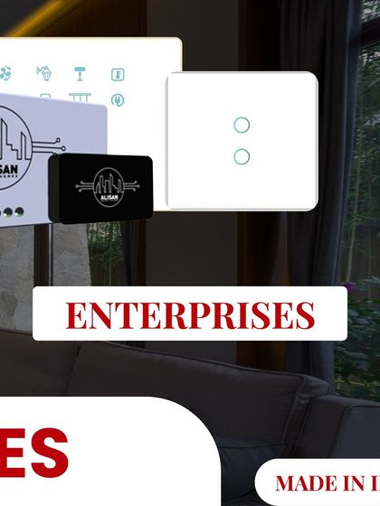My smart home solutions are designed for enterprises as well. This image showcases some of the control modules and switches that can be deployed in commercial or large-scale projects.