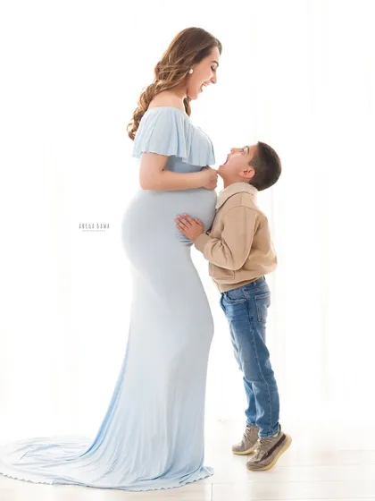 A playful and candid interaction between mother and son. I encourage these natural moments of fun during our sessions as they result in the most authentic and joyful photographs.