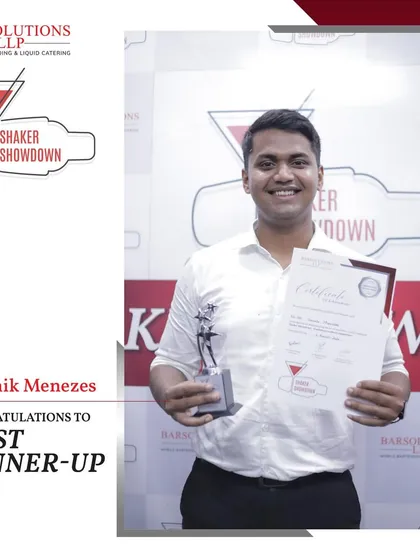 Celebrating our first runner-up, Domnik Menezes. The level of skill and creativity on display at the Shaker Showdown was truly exceptional.