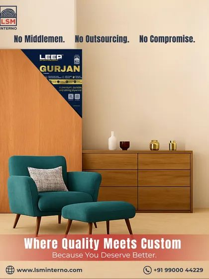 No middlemen, no outsourcing, no compromise. This is our philosophy. By manufacturing our own LEEP Gurjan plywood and managing your project directly, we ensure that quality and custom craftsmanship are at the heart of everything we do.