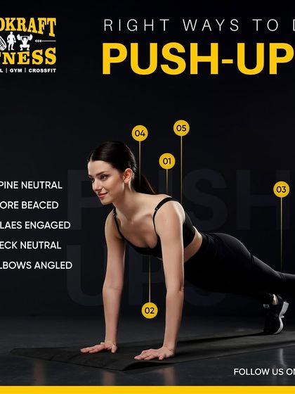 Master the perfect push-up with this form guide. Keep your spine and neck neutral, engage your core, and keep your elbows angled to protect your joints.