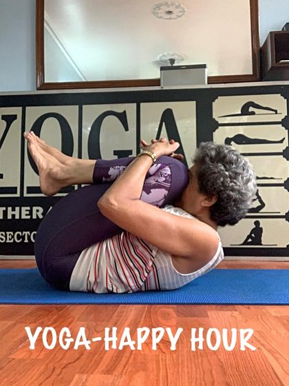This pose is part of my "happy hour" because it feels so good to hug the knees into the chest and relax the spine.
