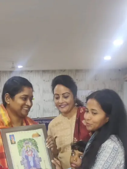 Another view of the beautiful honor I received from the World Arya Vysya Mahasabha. I am grateful for the encouragement from my community.