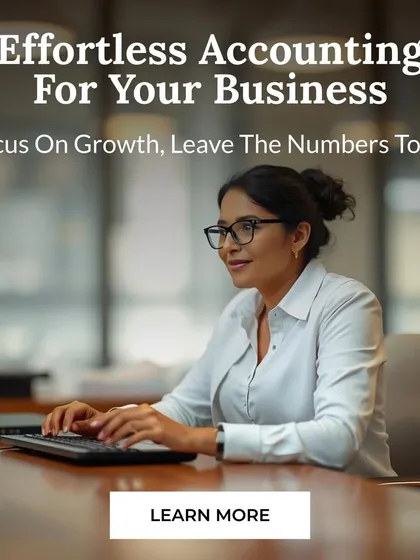 My goal is to provide effortless accounting solutions so you can focus on business growth. This image shows my commitment to managing the numbers, offering services like bookkeeping, auditing, and GST compliance for startups and established businesses.