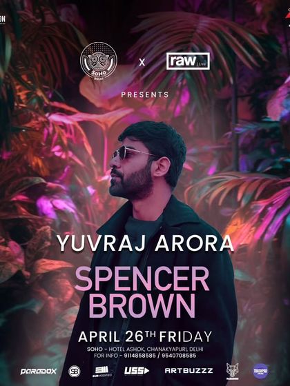 Another poster design for the Spencer Brown gig, highlighting my supporting role.