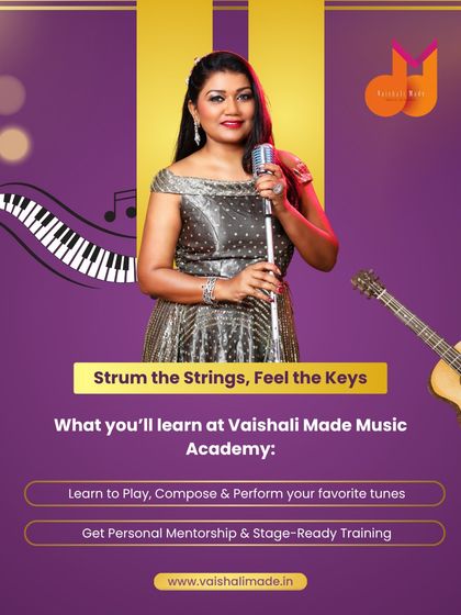 Strum the strings and feel the keys. At our academy, you will learn to play, compose, and perform your favorite tunes on guitar and keyboard, with personal mentorship and stage-ready training.