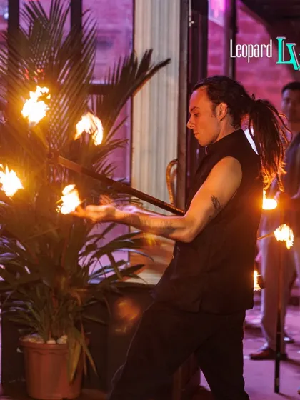 It's a full production at Leopard Valley, complete with fire performers. I work with venues to create a multi-sensory experience that goes beyond a typical DJ night.