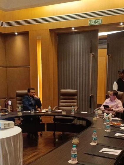 A photo from the boardroom meeting for the launch of Dermavidya. This platform provides a wealth of knowledge to help dermatologists upgrade their skills and better serve patients.