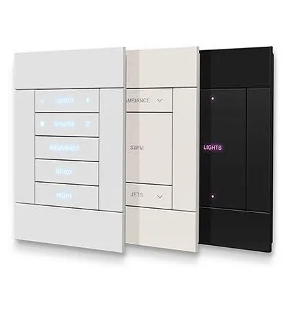 These Control4 configurable keypads come in a variety of colors and button layouts. We can customize them to control anything from a single light to a whole-house scene, providing powerful functionality in a standard switch format.
