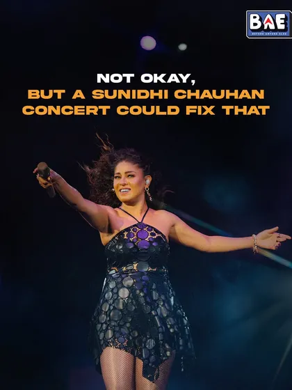 An image that says it all: a Sunidhi Chauhan concert can fix anything.