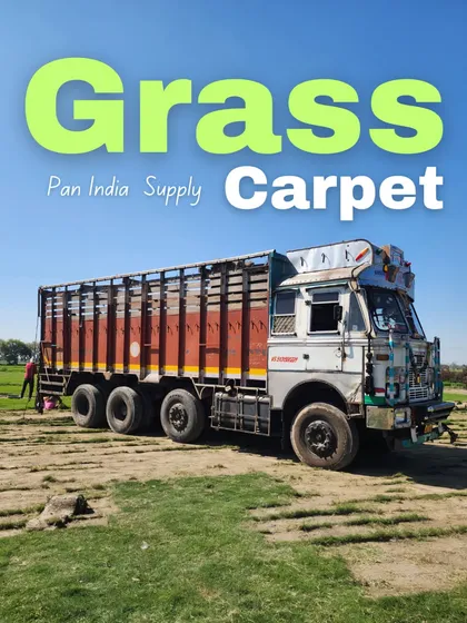 Our logistics in action. A fully loaded truck ready for a long-haul journey demonstrates our commitment to Pan-India supply, ensuring your bulk orders of turf and plants arrive fresh and on time, anywhere in the country.