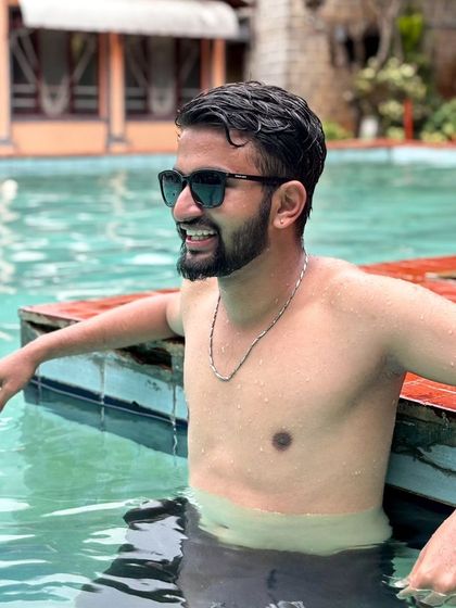 Taking a relaxing dip in the pool. It was a great way to beat the heat and unwind.