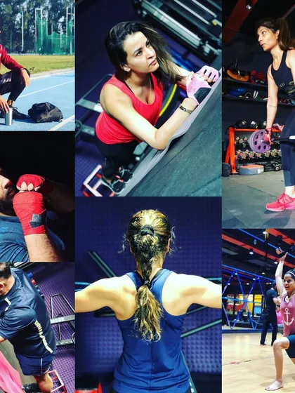 This collage highlights the importance of regular physical activity for your health and happiness. It showcases the effort and action our members put in every day.