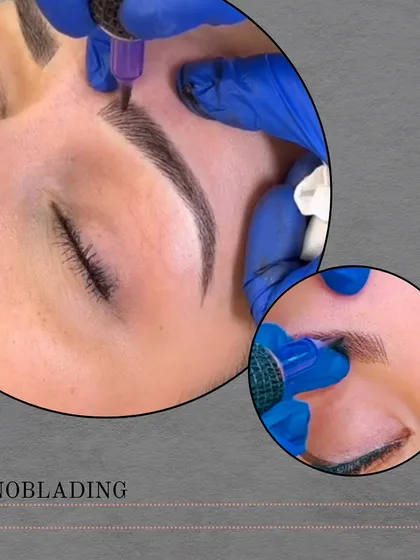 For the finest and most precise hair strokes, I use nanoblading. This technique uses an ultra-sharp nano needle to create strokes that are virtually indistinguishable from real hair.
