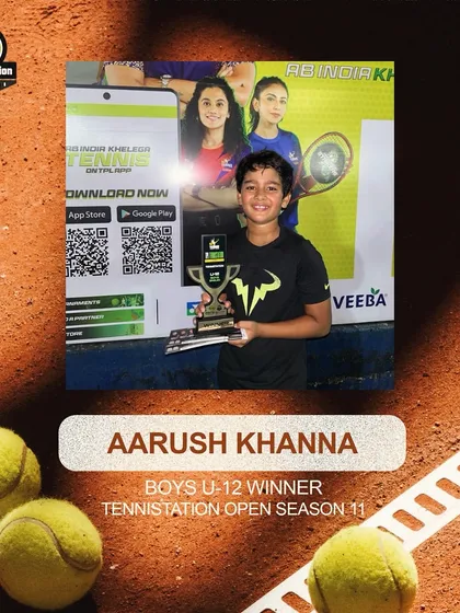 Huge Congratulations to Aarush Khanna for clinching the U-12 Boys TenniStation Open Tournament title.