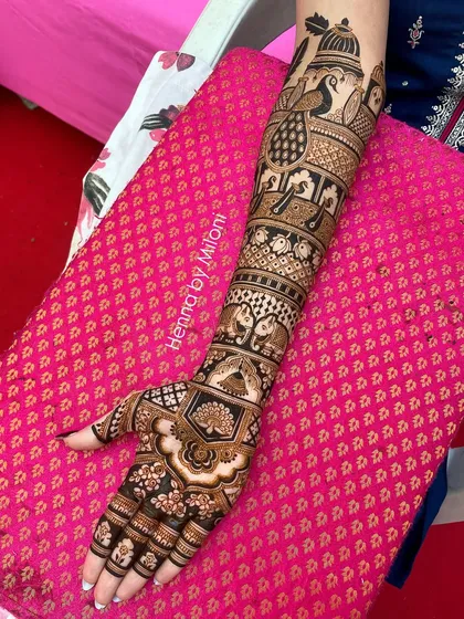 Another intricate full-arm design, showcasing the level of detail that goes into my bridal work.