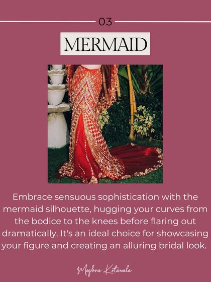 A guide to the mermaid silhouette. This style hugs your curves from the bodice to the knees before flaring out, creating a sensuous and alluring bridal look.