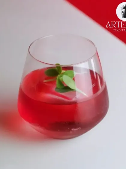 Simplicity is an art. This clean, red cocktail with a single microgreen garnish is a testament to elegant and contemporary mixology.