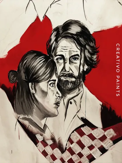 A close-up of Joel and Ellie from "The Last of Us." I focused on capturing the emotion and detail in their expressions, making this a central piece of the gaming collage.
