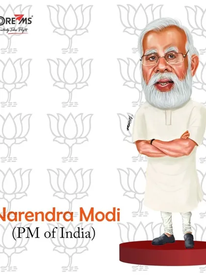 A custom caricature of India's Prime Minister, Shri Narendra Modi. My work often includes creating respectful and detailed caricatures of political leaders for editorial use, publications, and private collections.