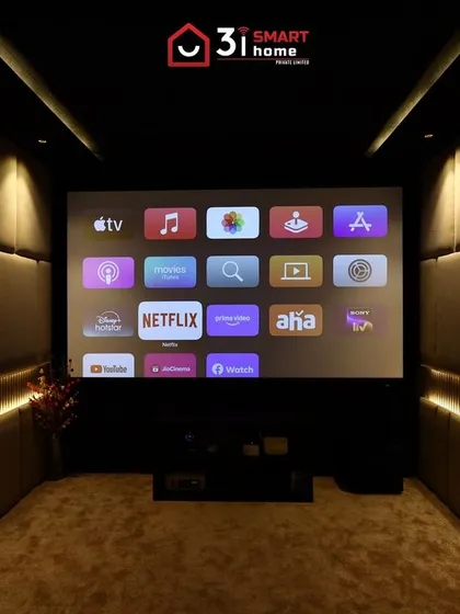 Acoustics and ambiance are just as important as the technology. For this Dindigul project, I used custom-padded acoustic wall panels and integrated strip lighting to create a warm, inviting room that delivers perfectly clear audio without any echo.