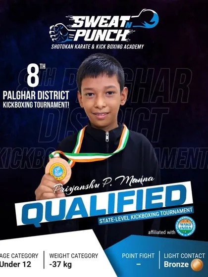 Priyanshu P. Manna from the Under 12 category with his bronze medal. We celebrate every step of the journey, as each competition is a valuable learning experience.