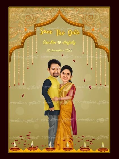 Sreeni - Custom Illustrated Invitations Wedding & Engagement Caricatures photo 11