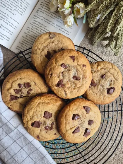 Cookies and a good book are the perfect combination for a cozy afternoon. These chocolate chip cookies are the ultimate comfort food.