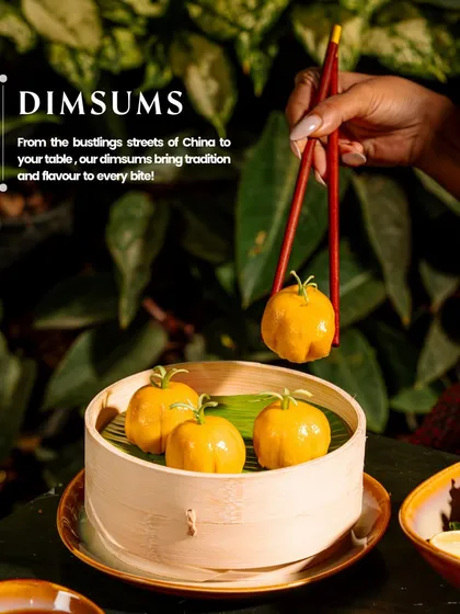Whimsical pumpkin-shaped dim sum, showcasing our creative approach to Pan-Asian cuisine.