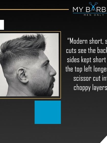 A modern spiky cut is all about texture. We keep the back and sides short and scissor-cut the top into choppy layers for a stylish, edgy look.