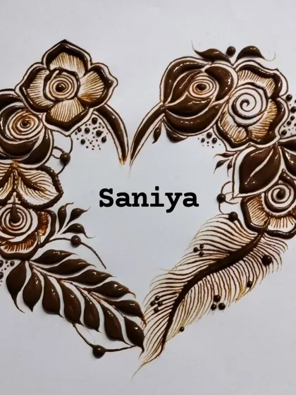 A personalized floral heart design for 'Saniya'. I can customize these with any name or initials.