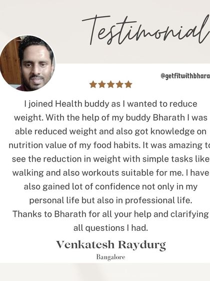 Venkatesh gained knowledge on nutrition and confidence in his personal and professional life through simple tasks like walking and suitable workouts.