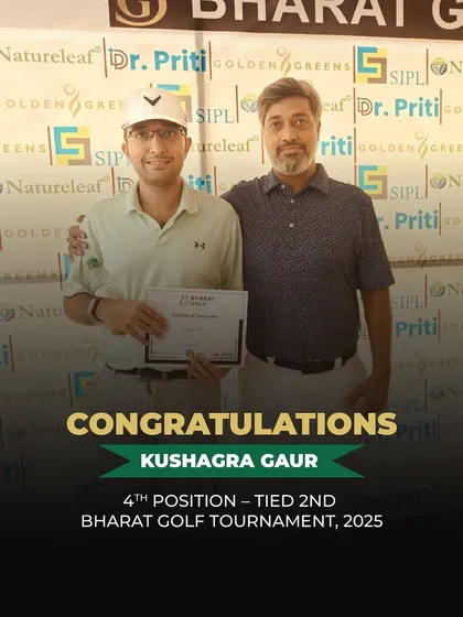 We congratulate Kushagra Gaur for finishing Tied-2nd at the Bharat Golf Tournament, another strong performance from one of our academy players.