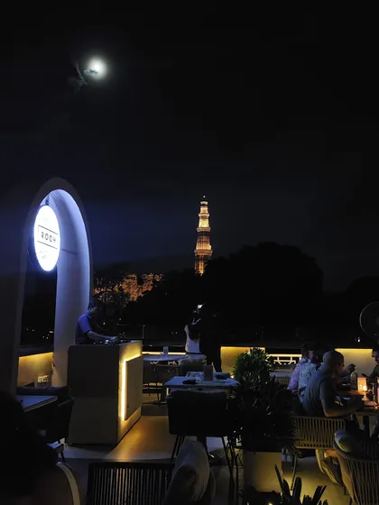 This is the view that steals hearts. Our terrace offers a romantic, uninterrupted panorama of the Qutub Minar, creating a magical backdrop for an unforgettable evening under the stars.