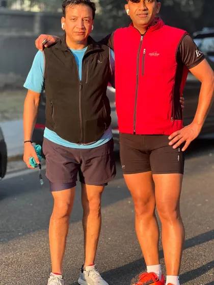Two of our seasoned runners after a Sunday session. Their experience and guidance are invaluable to our newer members.