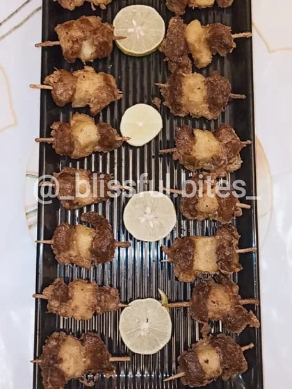 A taste of my Cutchi Memon heritage with these succulent Kaadi Gosh. These are tender, spiced beef sticks, fried to perfection and served with a squeeze of lemon.