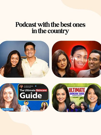 A collage of my podcast appearances with some of the best minds in the country. Sharing my "Ultimate Skincare Guide" and exchanging knowledge is a core part of my 20-year journey in this evolving field.